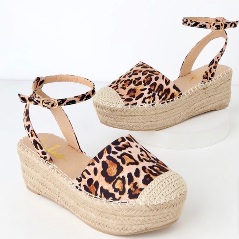 💥BRAND NEW!!💥Leopard platform espadrilles